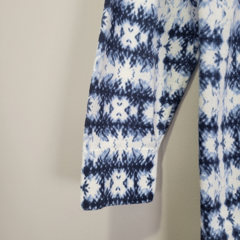 Pendleton Cardigan Sweater 100% Cotton Womens Small Blue White Button Front - Picture 3 of 8